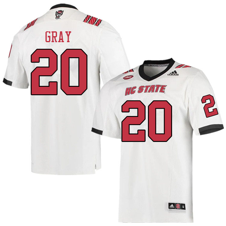 Men #20 Julian Gray NC State Wolfpack College Football Jerseys Sale-White